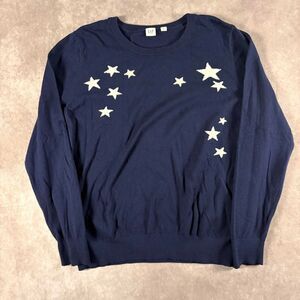gap women’s stars navy blue pullover sweater